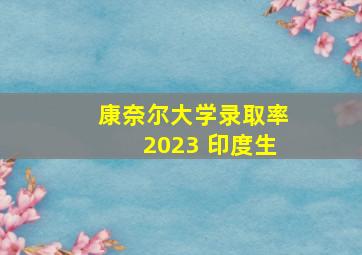 康奈尔大学录取率2023 印度生